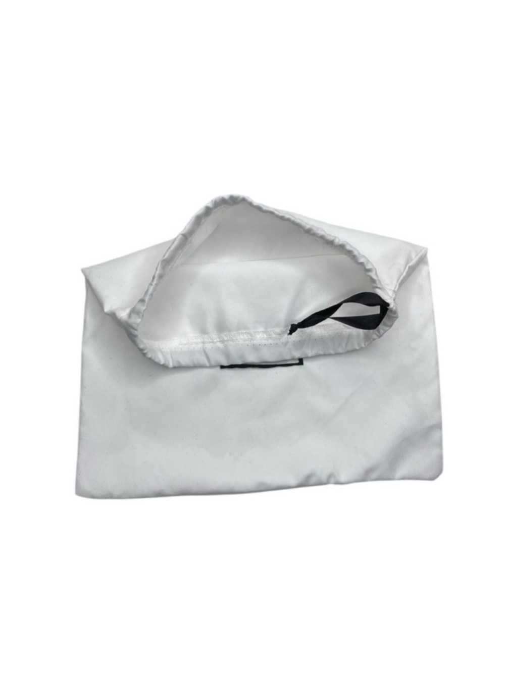 Gucci White Satin Drawstring Pouch with Black Ribbon - Picture 4 of 5